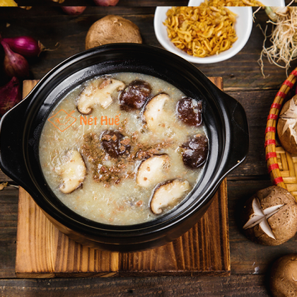 Congee with beef and mushroom